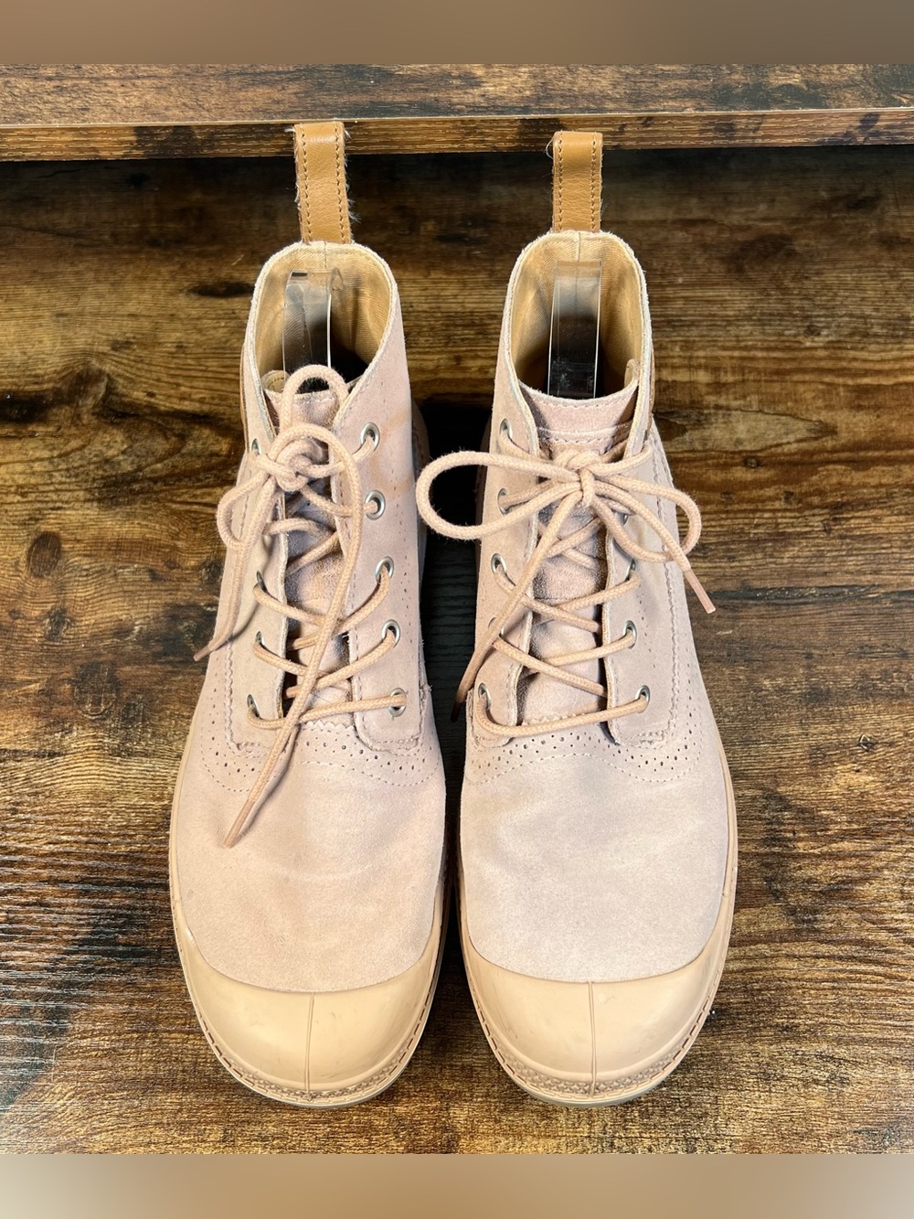 Palladium Boots Pampa London Pink Suede Chunky Rubber Toe Lace Up Women's 9.5 - Picture 4 of 13